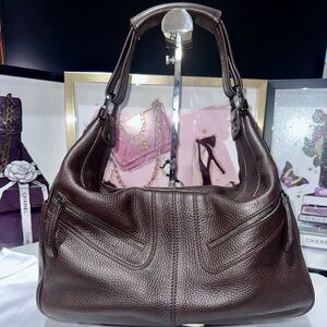 Tod's Dark Brown Leather Hobo Bag